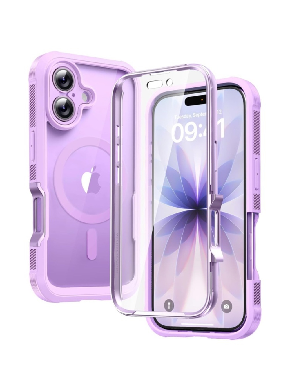 Apple Shockproof Full-Cover MagSafe-Compatible Phone Case - Lavender